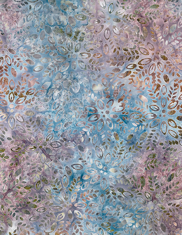 WB Plum Bouquet - Florals and Leaves - Blue/Green