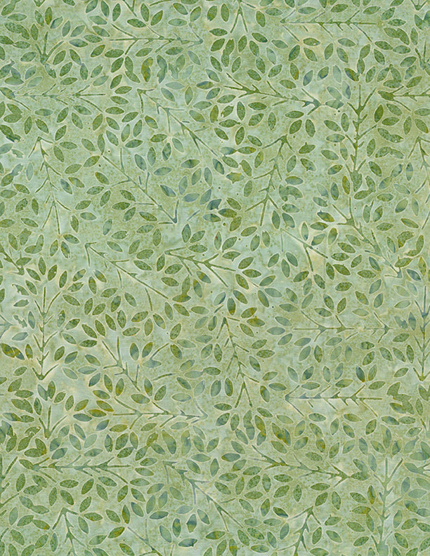 WP Shoreline - Packed Leaves Light Green