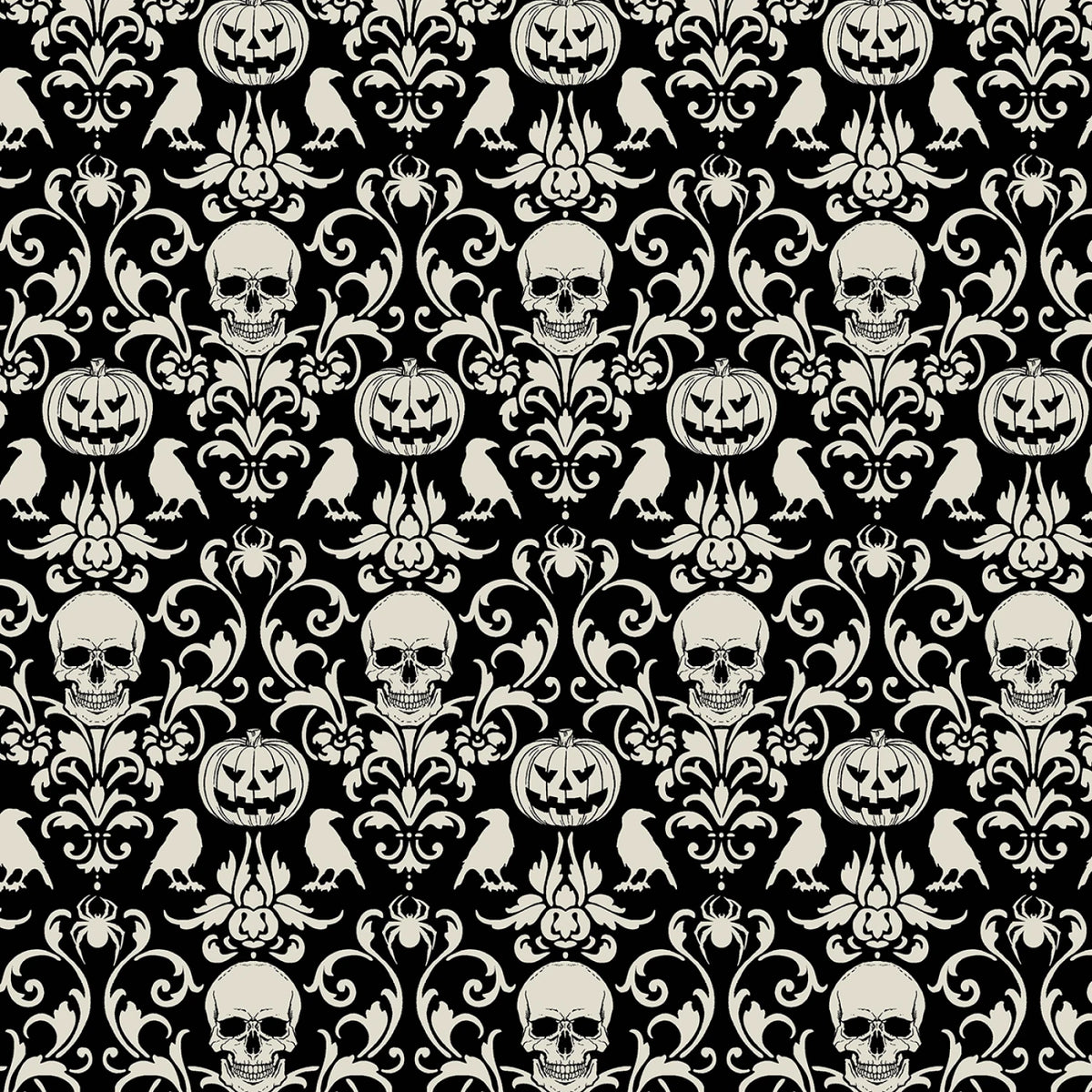 MM - Boo-tiful - Spooky Damask - Black