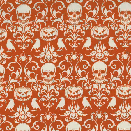 MM - Boo-tiful - Spooky Damask - Orange