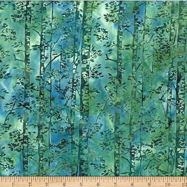 HF Woodland Batiks - Birch Trees - Chamomile