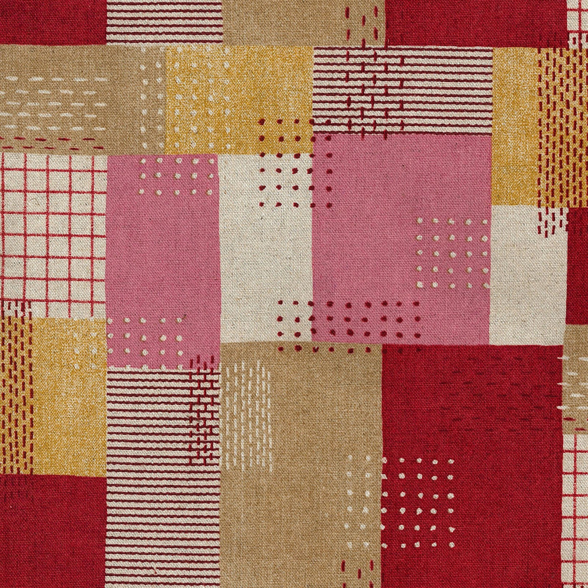 Kokka Sashiko - Patchwork Denim - Pink