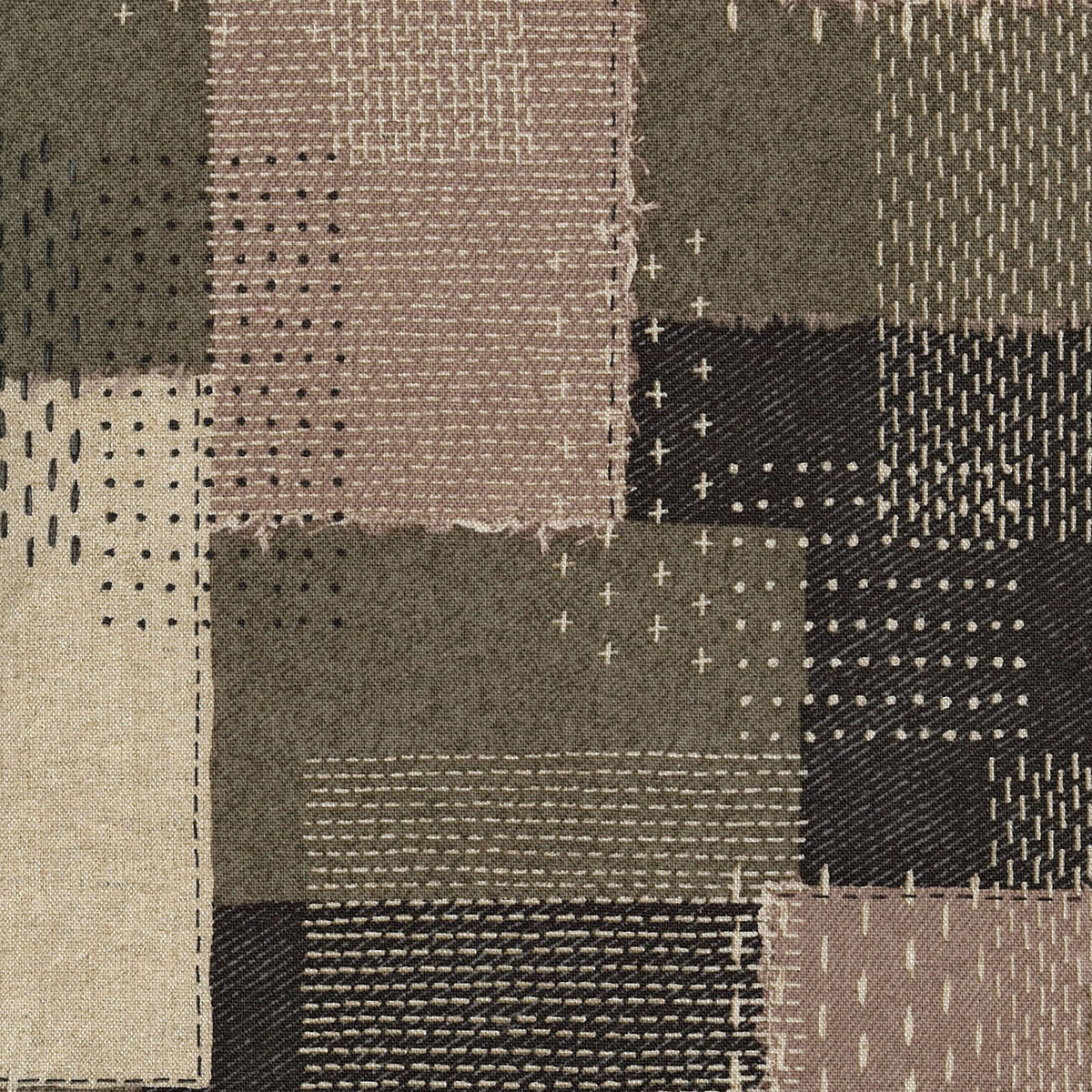 Kokka Sashiko - Patchwork Denim - Brown