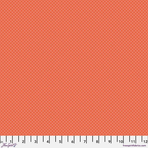 FS Tula Pink True Colors - On the Grid Salmon