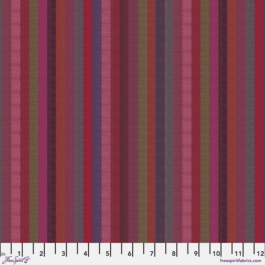 FS Kaffe Fassett Woven Stripes - Narrow Stripe - Wine