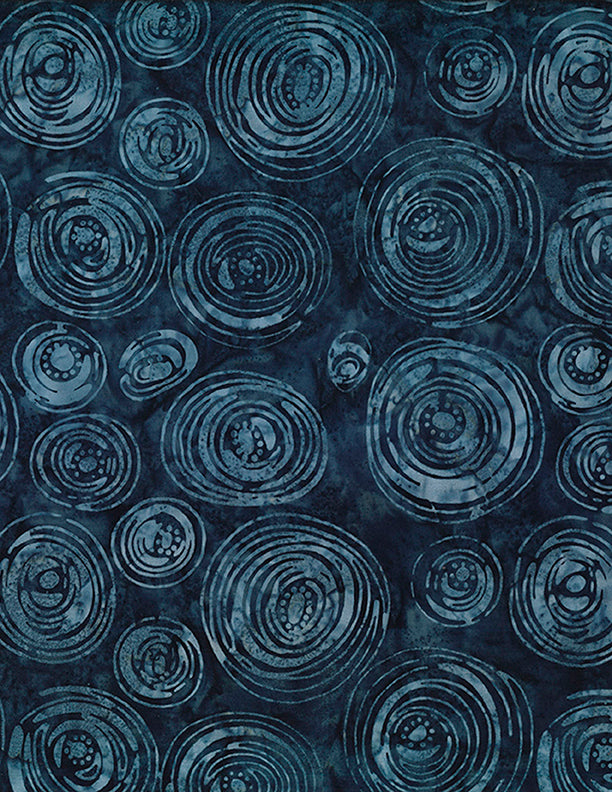 WB Plum Bouquet - Circle Swirls - Dark Blue