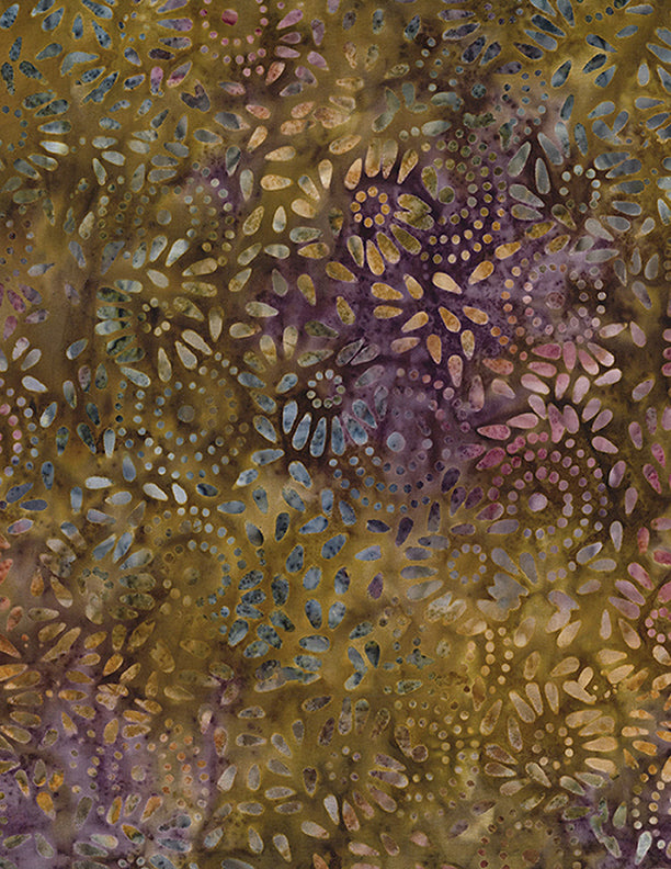 WB Plum Bouquet - Circle Dots and Petals - Dark Brown