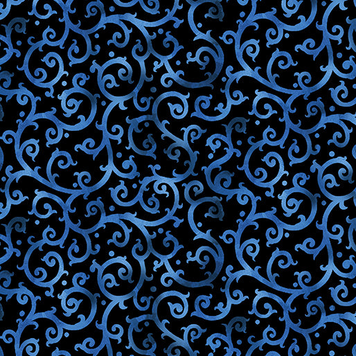 BX Christmas Spirit - Scrolling Splendor Blue/Black