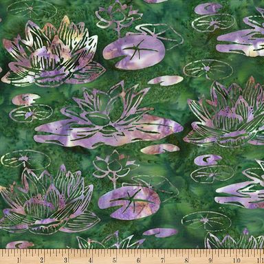 HF Bali Batiks Summer Zen - Lillies - Meadow