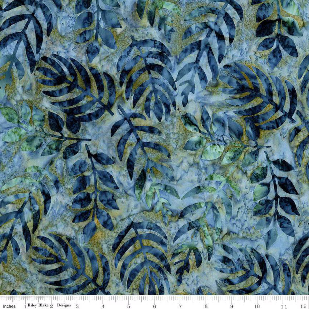 RB Expressions Batiks Floral Reflections - Denim Bijou