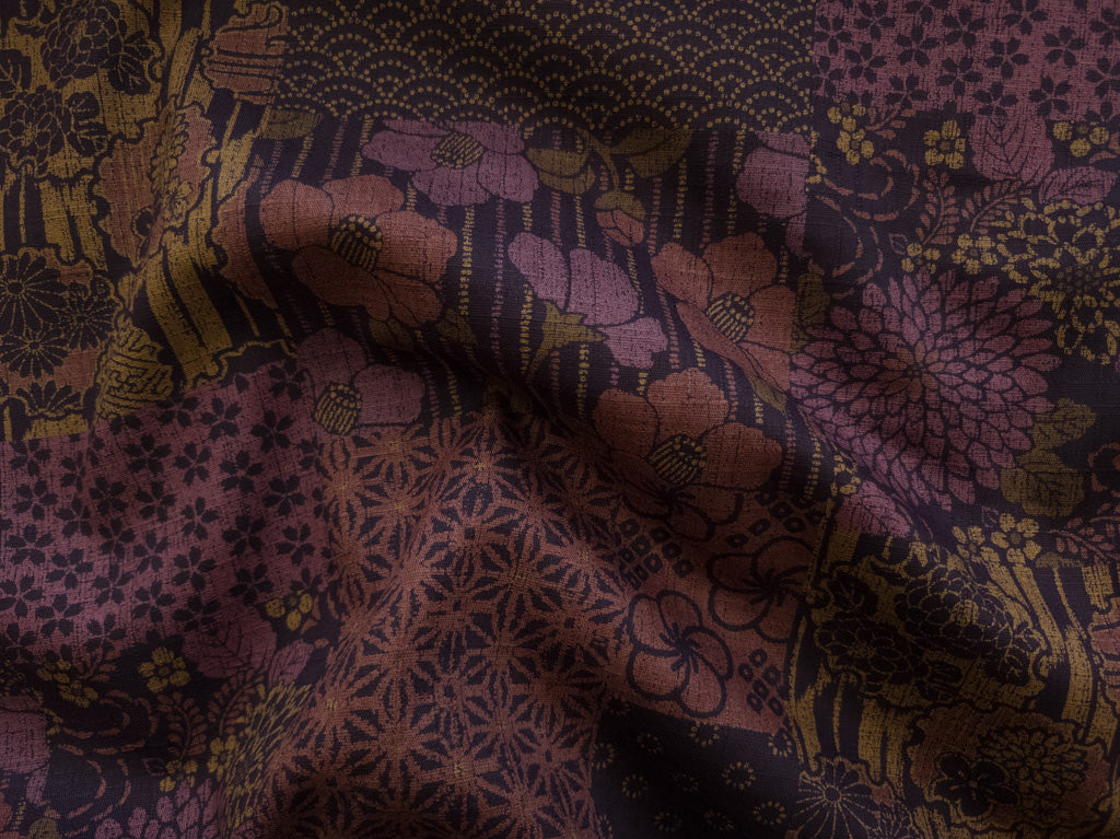 ES Hanaichimonme - Dobby Poppies - Burgundy