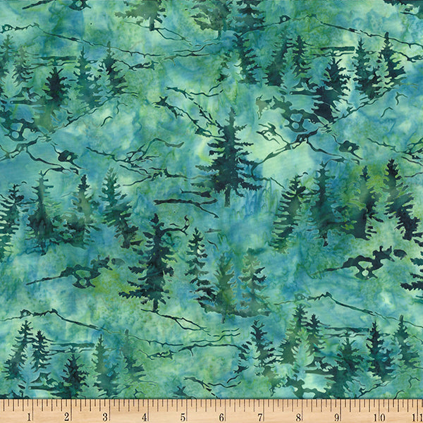 HF Woodland Batiks - Mountains & Trees - Chamomile