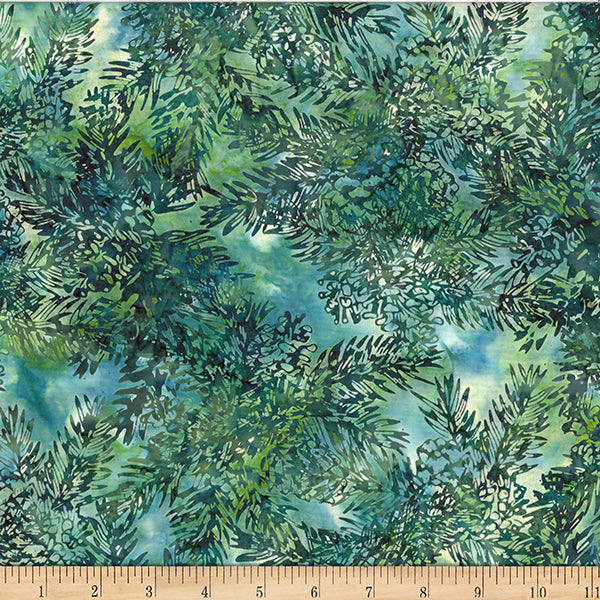 HF Woodland Batiks - Pine Cones - Chamomile