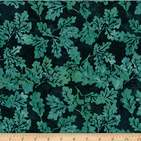 HF Woodland Batiks - Acorn & Leaves - Mallard