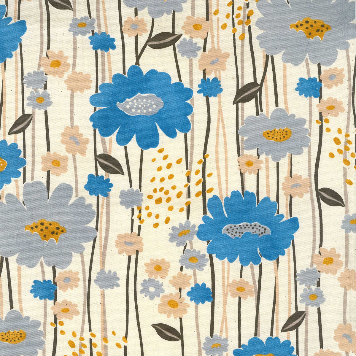ES Kokka Sopo Retro - Big Flower - Blue