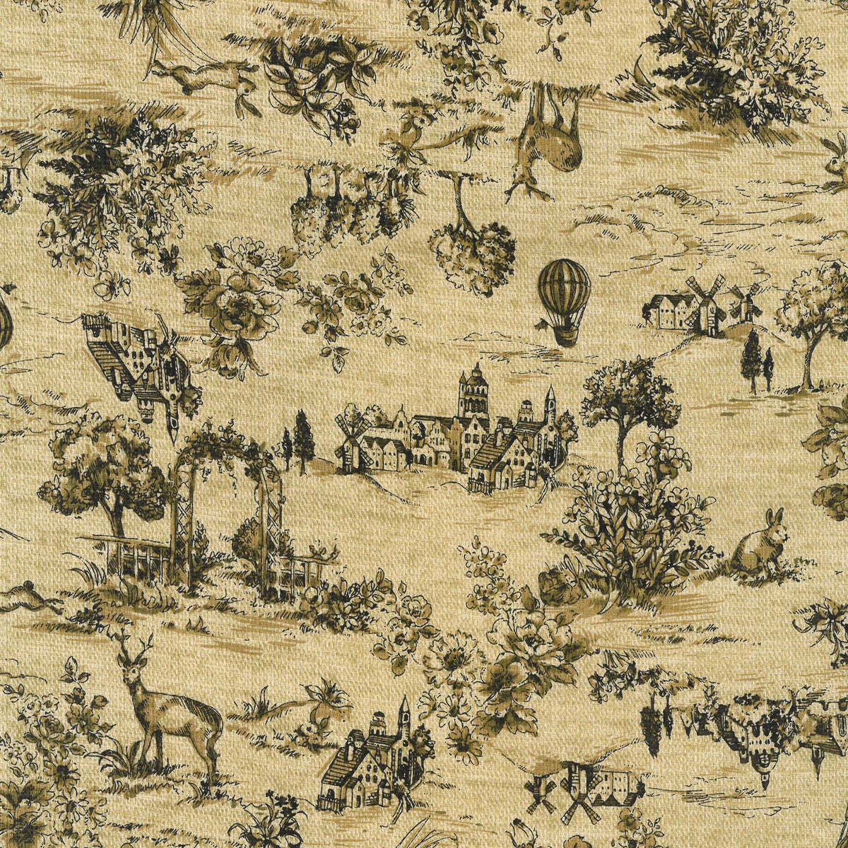 Kokka Vintage Style - Toile De Jouy Dobby Weave - Cream