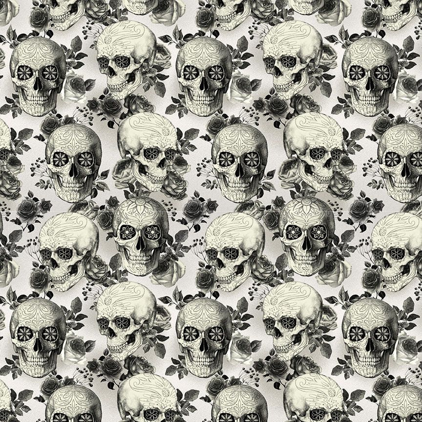 TT Wicked - Skull & Floral - Ecru