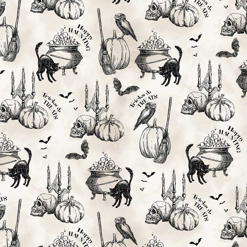 TT Wicked - Tricks & Treats Toile - Cream