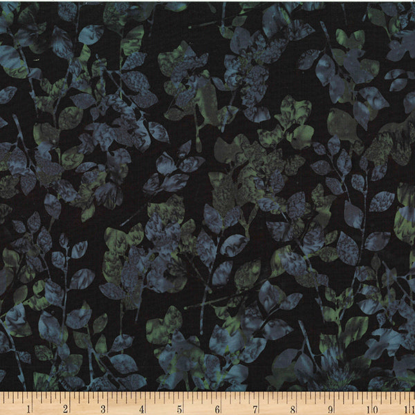 HF Bali Batik Mixed Leaves - Blacklight
