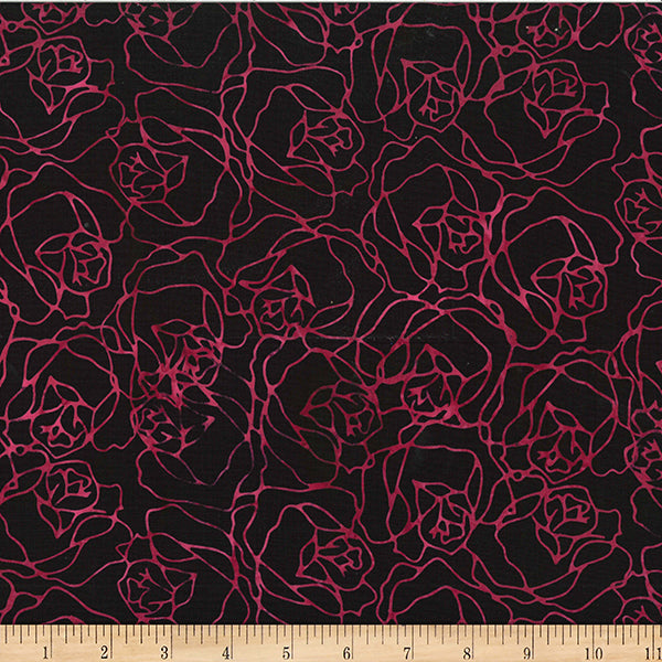 HF Batik Rose Lines - Deep Fuchsia