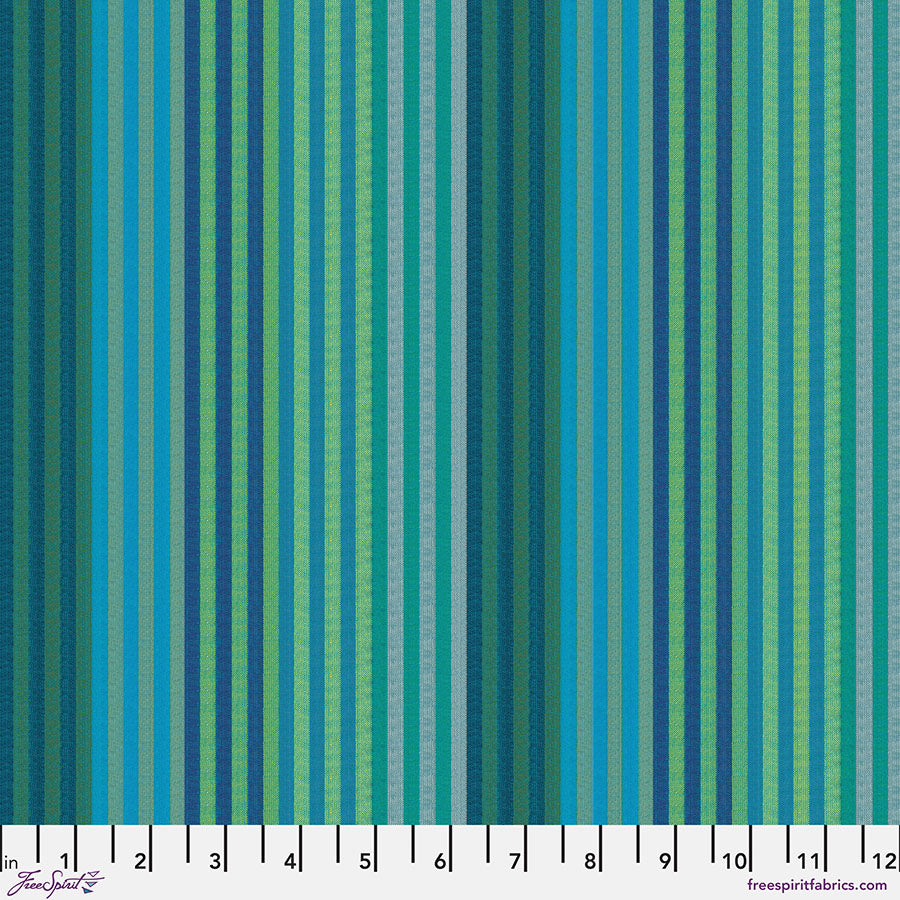 FS Kaffe Fassett Woven Stripes - Caterpillar Stripe - Aqua